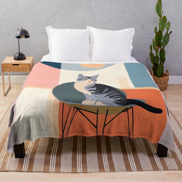 Item preview, American Shorthair Cat Bauhaus Art – Modern Minimalist Cat Illustration designed and sold by NaChomArtStudio.