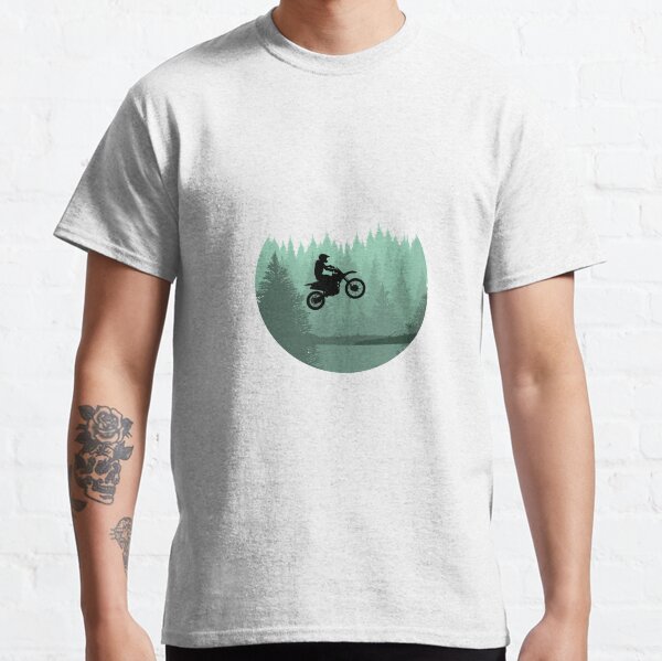 Cool Motocross Forest Jump dirt bike riders and motocross fans gift Classic T-Shirt