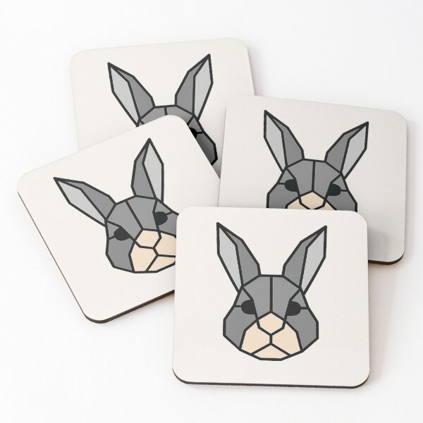 Item preview, Geometric Rabbit Head – Low Poly Symmetrical Design designed and sold by Bratak.