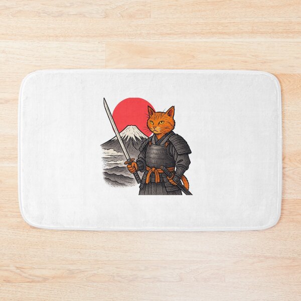 Item preview, Samurai Cat Warrior with Katana – Japanese Bushido Art Design designed and sold by Fleetwood1994.