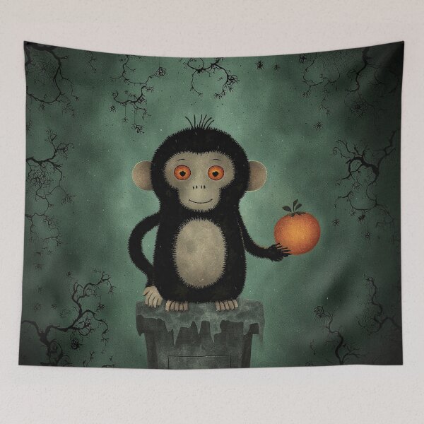 Item preview, Mystic Monkey with Fruit designed and sold by Whimsical Hug.