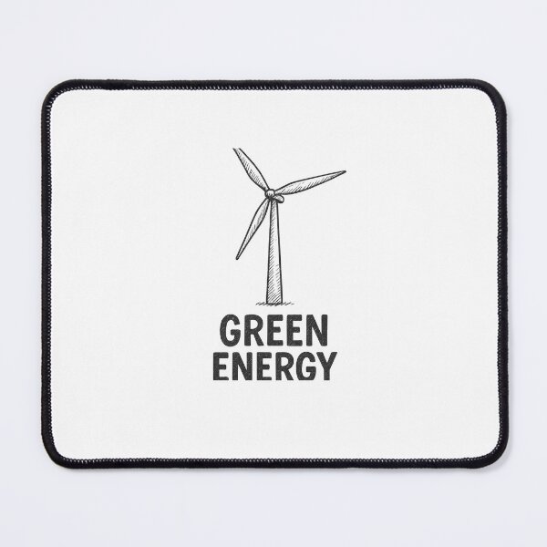 Item preview, Black and White Wind Turbine Green Energy Graphic – Minimalist Renewable Power designed and sold by Fleetwood1994.
