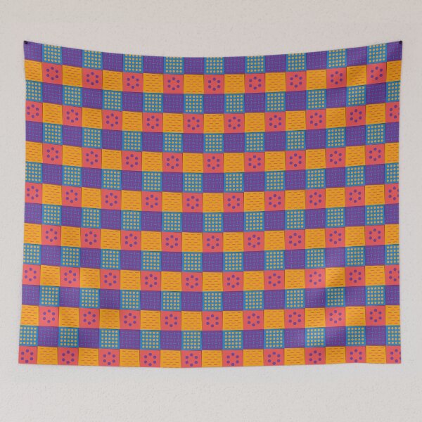 Item preview, Vibrant Retro Geometric Checkerboard Pattern Graphic T-Shirt designed and sold by FestivityFinds.