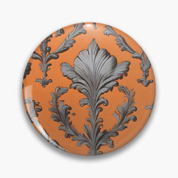 Item preview, Ornamental botanical art on orange textured base. designed and sold by MissYouONLY.