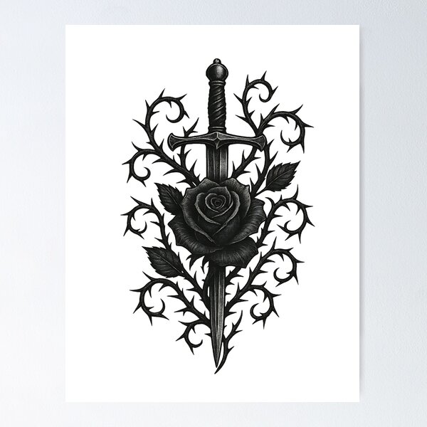 Item preview, UNA ESPADA CELTA Y UNA ROSA designed and sold by infinitearte.