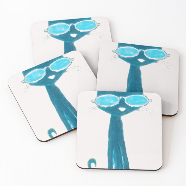 Item preview, Groovy Blue Cat Wearing Cool Shades Design designed and sold by olympianies.