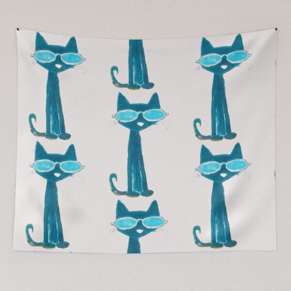 Item preview, Groovy Blue Cat Wearing Cool Shades Design designed and sold by olympianies.