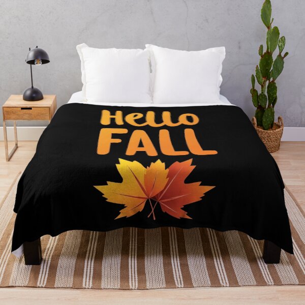 Item preview, Hello Fall Autumn Leaves Seasonal Greeting Minimalist Cozy Warm Colors Nature Inspired Typography Decorative Poster Autumn Illustration Artwork designed and sold by Mimoshi ⭐⭐⭐⭐⭐.