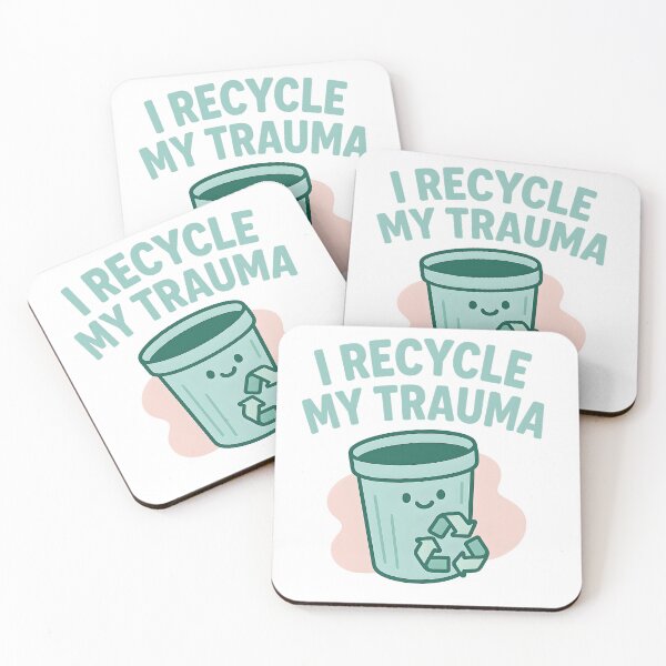 Item preview, I Recycle My Trauma – Cute Kawaii Mental Health Humor designed and sold by Tommy's Arts.