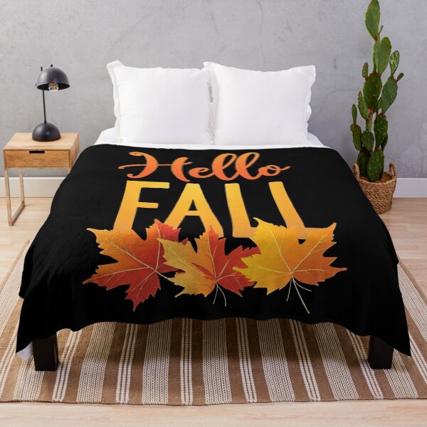 Item preview, Hello Fall Autumn Leaves Seasonal Greeting Cozy Warm Colors Nature Inspired Typography Artwork Decorative Seasonal Poster Autumn Illustration designed and sold by Mimoshi ⭐⭐⭐⭐⭐.