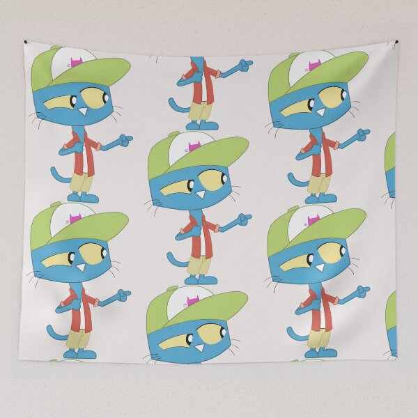Item preview, Cool Blue Cat Pointing with Green Hat designed and sold by olympianies.