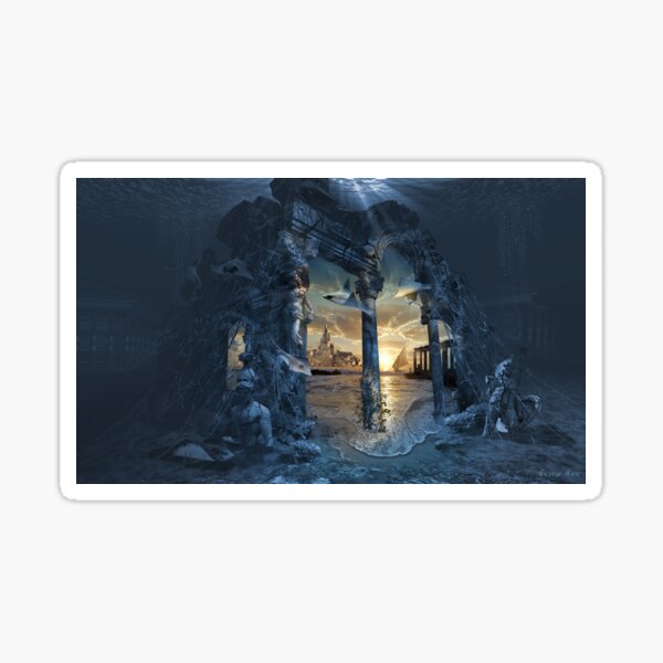 Lost City of Atlantis or Mystery Legend Atlántida Sticker