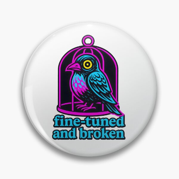 Item preview, Fine-Tuned and Broken Vogel – AI Meme Retro Neon T-Shirt designed and sold by NeonStack.