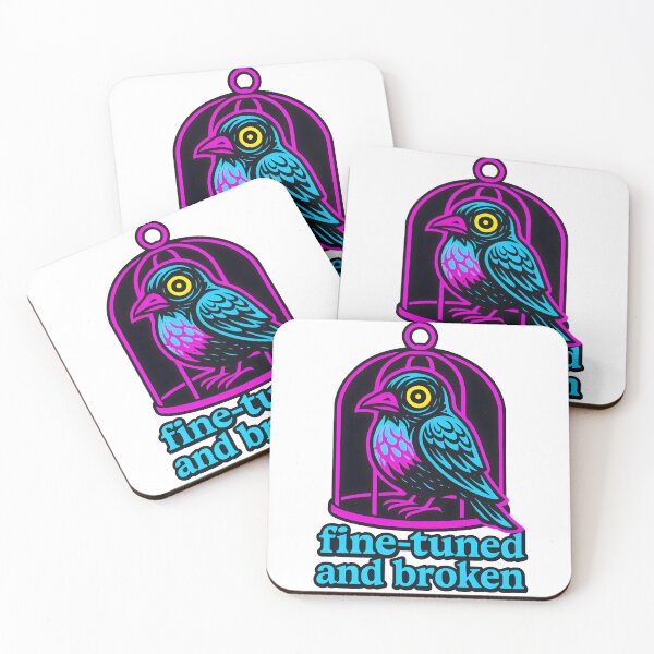 Item preview, Fine-Tuned and Broken Vogel – AI Meme Retro Neon T-Shirt designed and sold by NeonStack.