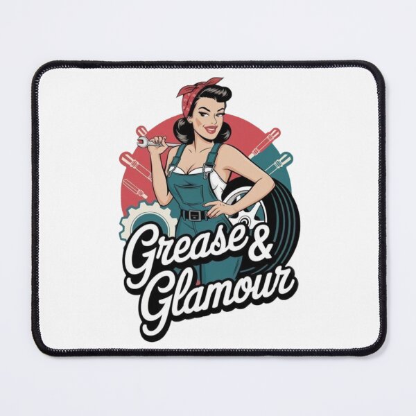 Item preview, Grease & Glamour Pin-Up Girl Design – Retro Mechanic Artwork for Car Lovers & Vintage Style Fans designed and sold by GemBob Creations.