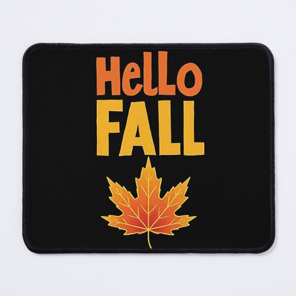 Item preview, Hello Fall Seasonal Autumn Maple Leaf Illustration Warm Orange Yellow Colors Cozy Nature Inspired Typography Poster Decorative Artwork designed and sold by Mimoshi ⭐⭐⭐⭐⭐.
