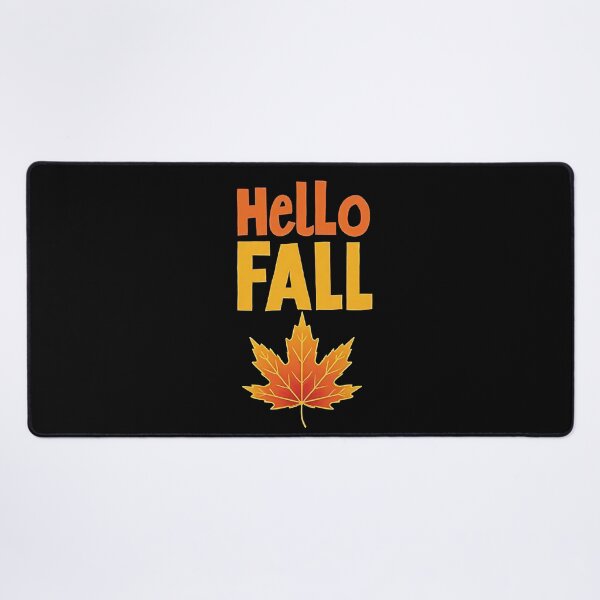 Item preview, Hello Fall Seasonal Autumn Maple Leaf Illustration Warm Orange Yellow Colors Cozy Nature Inspired Typography Poster Decorative Artwork designed and sold by Mimoshi ⭐⭐⭐⭐⭐.
