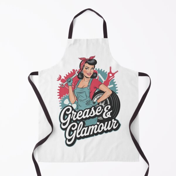 Item preview, Grease & Glamour Pin-Up Mechanic Artwork – Retro Garage Girl Design for Car Lovers & Rockabilly Fans designed and sold by GemBob Creations.