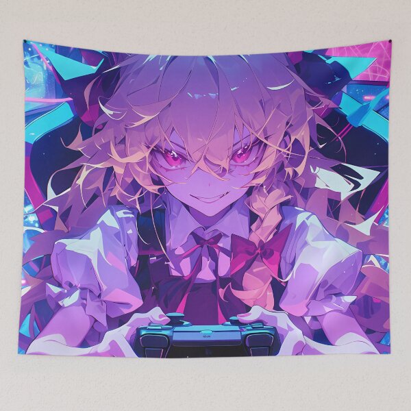 Item preview,  Marisa Kirisame Touhou Wild Neon Gamer Room Mischievous Vibe designed and sold by HumbertoValveno.