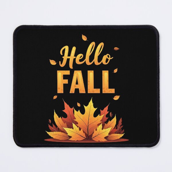 Item preview, Hello Fall Autumn Leaves Illustration Warm Seasonal Greeting Golden Orange Colors Autumn Nature Inspired Cozy Decorative Design Poster designed and sold by Mimoshi ⭐⭐⭐⭐⭐.