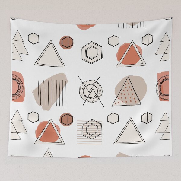 Item preview, Minimalist Geometric Hand-Drawn Pattern Throw Pillow designed and sold by FestivityFinds.