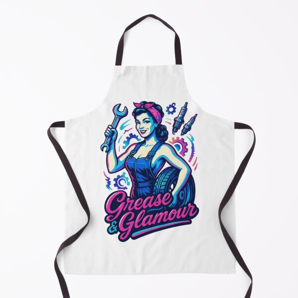 Item preview, Grease & Glamour Neon Pin-Up Mechanic Design – Retro Garage Girl Artwork for Car Lovers & Rockabilly Fans designed and sold by GemBob Creations.