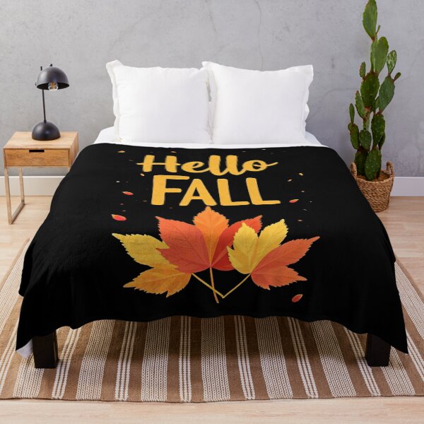 Item preview, Hello Fall Autumn Leaves Illustration Seasonal Greeting Warm Colors Autumn Vibes Nature Inspired Decorative Artwork Celebration Design designed and sold by Mimoshi ⭐⭐⭐⭐⭐.