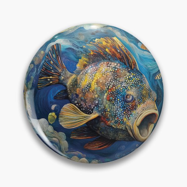 Item preview, A detailed and colorful design of a Titan Triggerfish swimming over a coral reef. designed and sold by HEMRO.