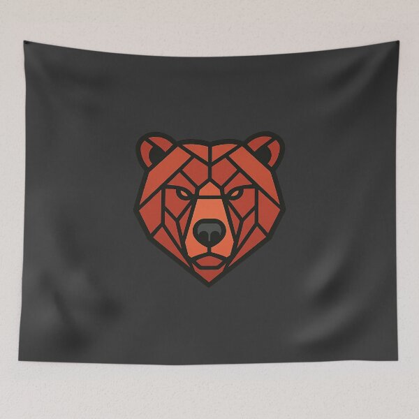 Item preview, Low-Poly Geometric Bear Head – Symmetrical Polygon Animal Design designed and sold by Bratak.