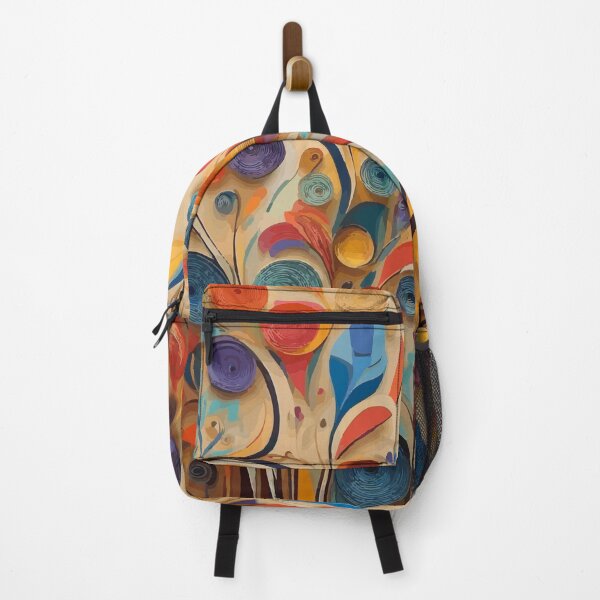 Item preview, Gustav Klimt Flower Garden in Red Orange and Blue designed and sold by Vicky Brago-Mitchell®.