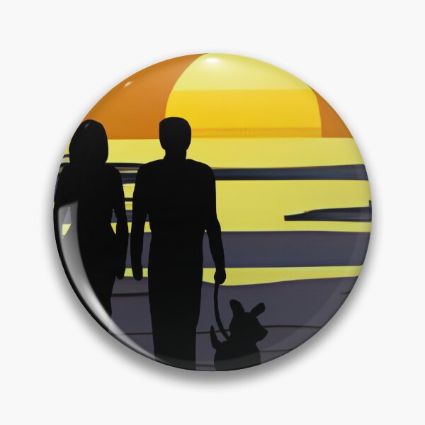Item preview, Pets lover in the seaside during sunset designed and sold by Sensihoriverse.