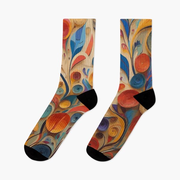 Item preview, Gustav Klimt Flower Garden in Red Orange and Blue designed and sold by Vicky Brago-Mitchell®.