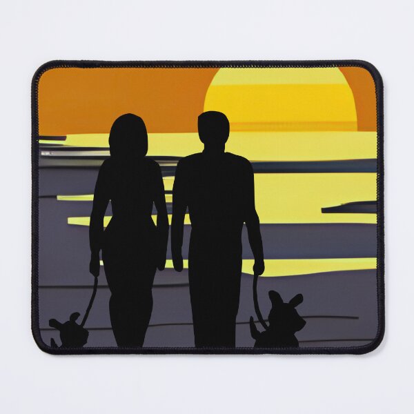 Item preview, Pets lover in the seaside during sunset designed and sold by Sensihoriverse.