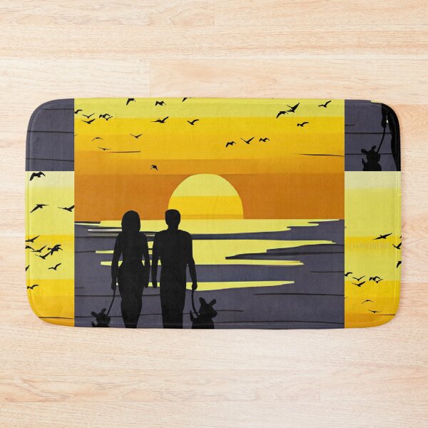 Item preview, Pets lover in the seaside during sunset designed and sold by Sensihoriverse.