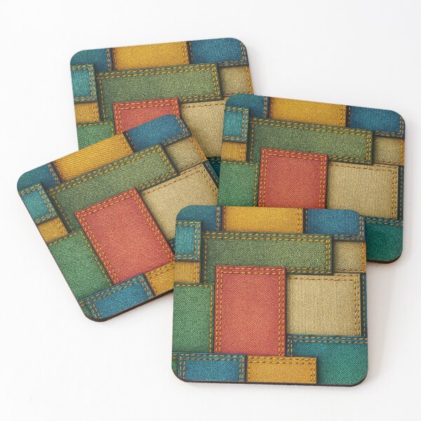 Item preview, Patchwork Denim Grid designed and sold by Kaleidoscope Print.