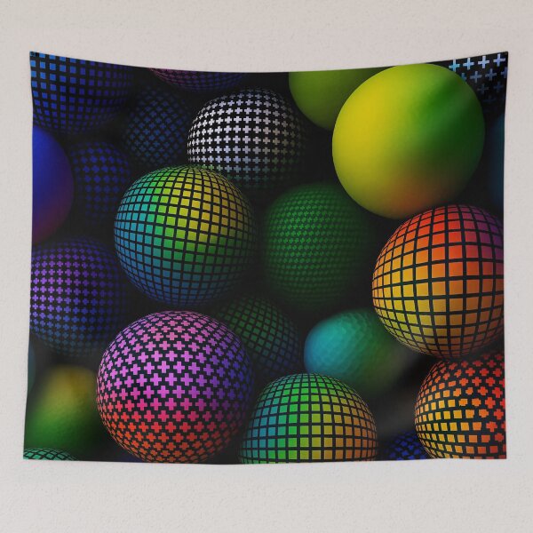 Item preview, Neon Grid Spheres designed and sold by Kaleidoscope Print.