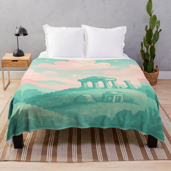Item preview, Pixel Art Ancient Temple Ruins at Sunset designed and sold by Zenvo.