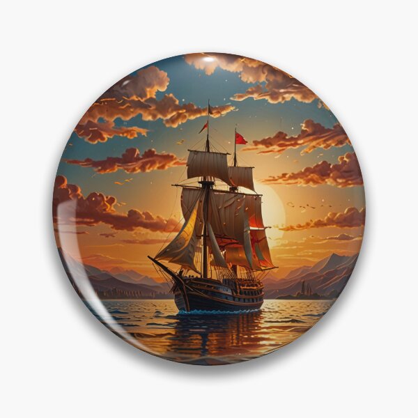 Item preview, Paper Quilling Ship at Sunset – Impressionist Style 3D Layered Papercraft Ocean Art designed and sold by ColorSplash123.