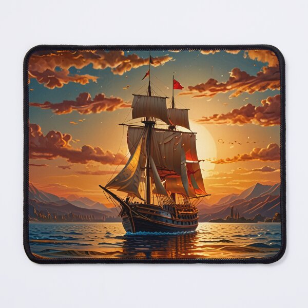 Item preview, Paper Quilling Ship at Sunset – Impressionist Style 3D Layered Papercraft Ocean Art designed and sold by ColorSplash123.