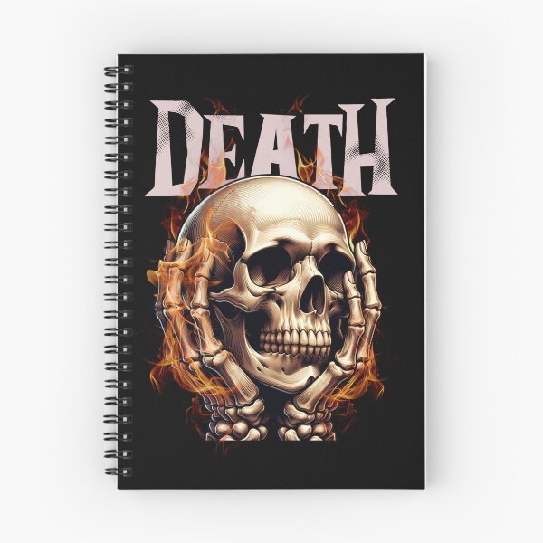 Item preview, Death Skull Graphic Tee – Flame Gothic Streetwear Shirt designed and sold by Lacerta-Design.