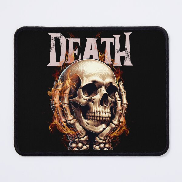 Item preview, Death Skull Graphic Tee – Flame Gothic Streetwear Shirt designed and sold by Lacerta-Design.
