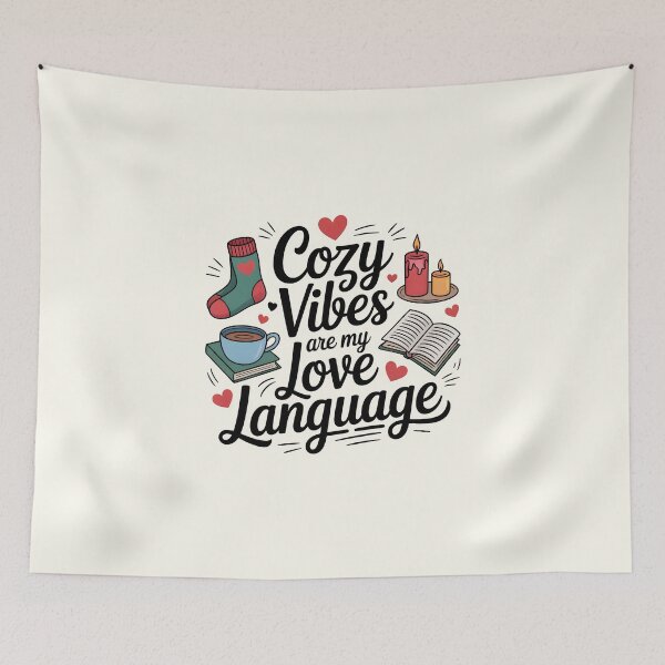 Item preview, Cozy Vibes Are My Love Language – Winter Comfort designed and sold by Jollys-ArtShop.