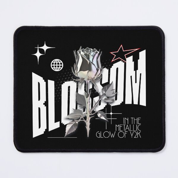 Item preview, Blossom Graphic Tee – Metallic Rose Y2K Streetwear Shirt designed and sold by Lacerta-Design.