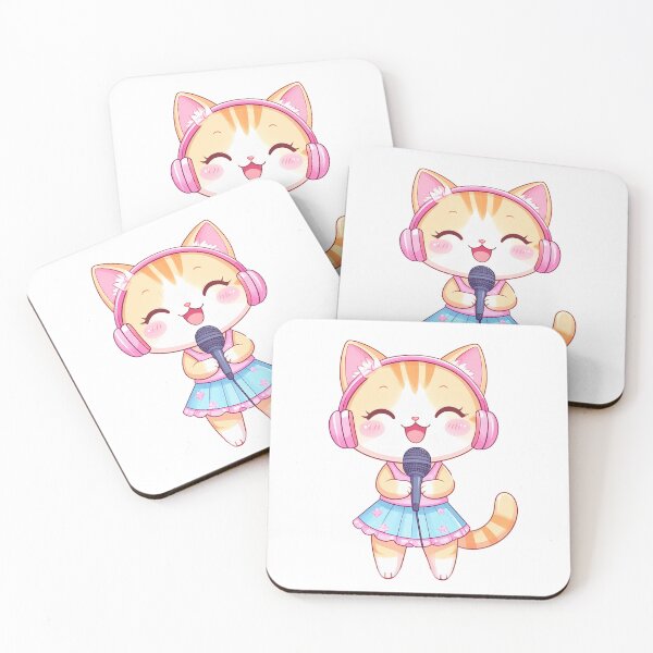 Item preview, Cute Cat with Headphones Singing designed and sold by takeng07.