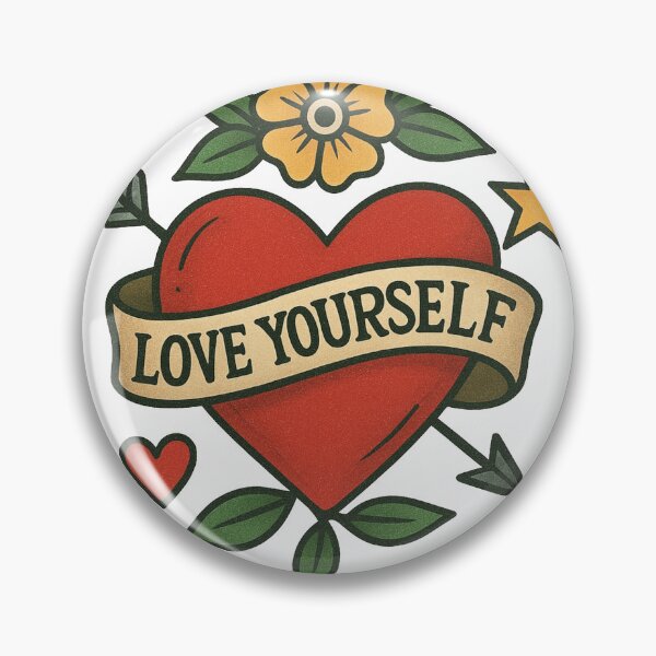 Item preview,  VintageTattoo Heart PNG | Love Yourself Traditional Design | Old School Sublimation Art designed and sold by QueenStore-USA.