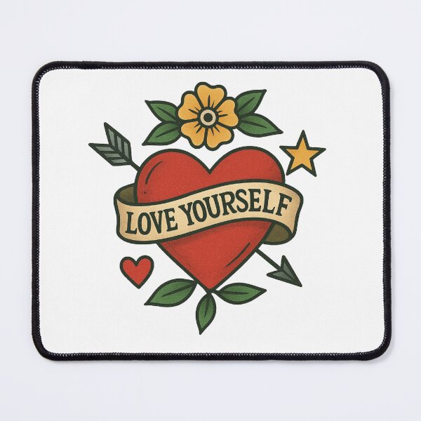 Item preview, VintageTattoo Heart PNG | Love Yourself Traditional Design | Old School Sublimation Art designed and sold by QueenStore-USA.