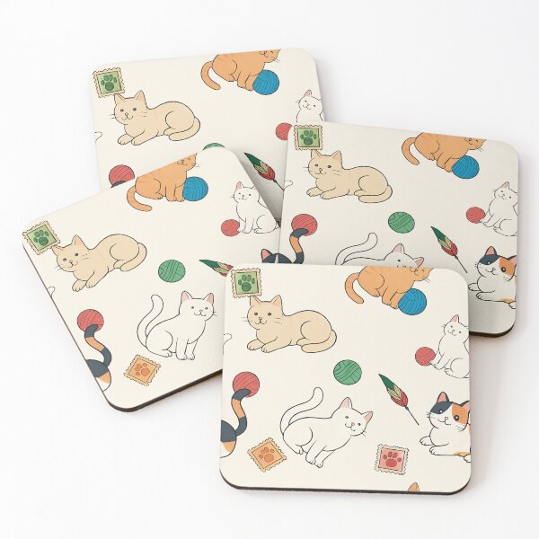 Item preview, Four cute kitten cat patterns designed and sold by JannymyGallery.