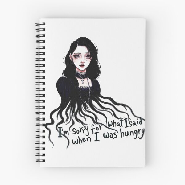 Item preview, Sorry for what i said when i was hungry -  Emo Goth Girl design designed and sold by Vintage Designs +.