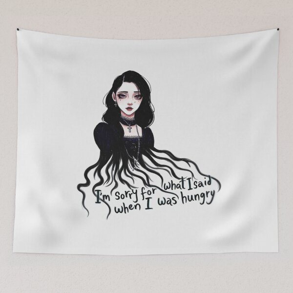 Item preview, Sorry for what i said when i was hungry -  Emo Goth Girl design designed and sold by Vintage Designs +.
