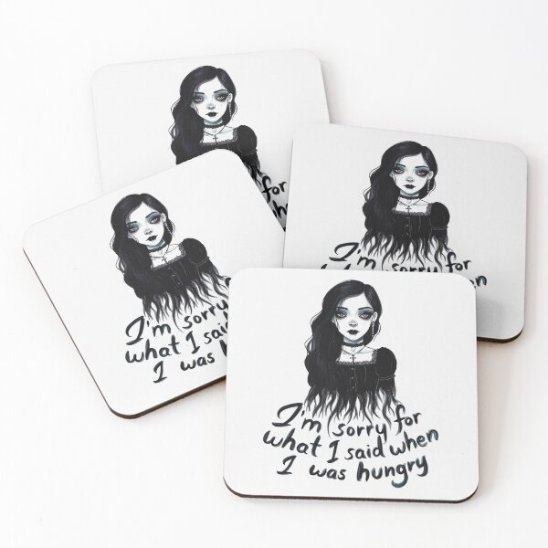 Item preview, Sorry for what i said when i was hungry -  Emo Goth Girl design designed and sold by Vintage Designs +.
